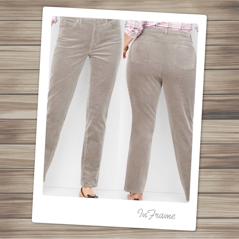 Talbots Grey Velvet Straight Leg/Boot Cut Pants